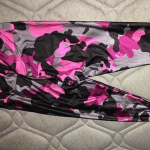 Black Adidas leggings and camo leggings